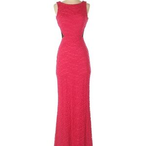 ABS By Allen Schwartz Fuschia Lace Mesh Back Gown NEW sz XS Retail $310